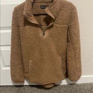 Cozy Brown Sherpa Pullover